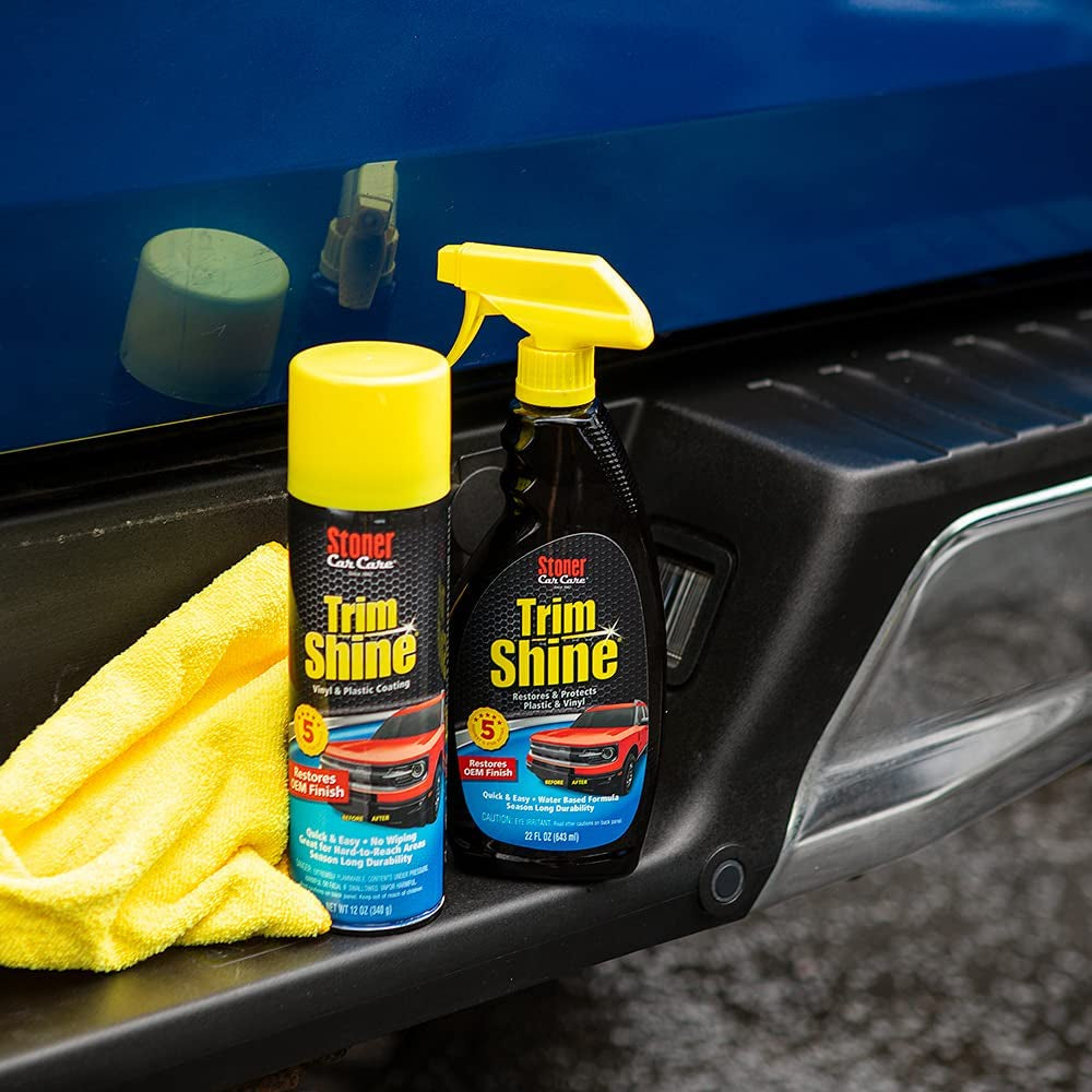 Trim Shine Vinyl & Plastic Protectant – Fast‑Drying No‑Sling Formula, 12oz (12‑Pack)