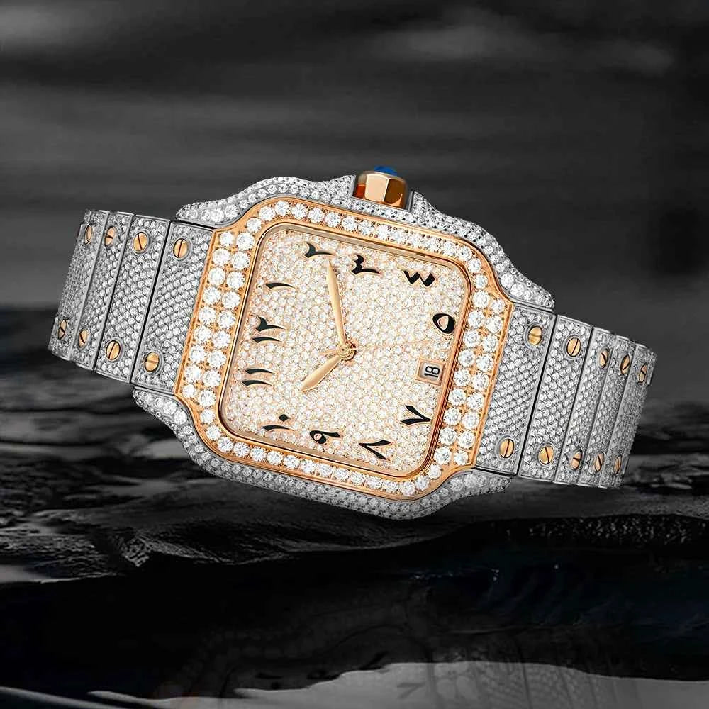 New Stylish Hip Hop Iced Out Diamond Jewelry Watches Automatic D Color VVS Moissanite Watch Past Diamond Tester