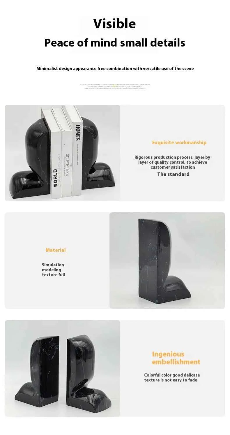 Creative Culture Resin Bookends Unique Art Deco Design for Home Office Living Room Triangle Bookend Decorations Enhance Study