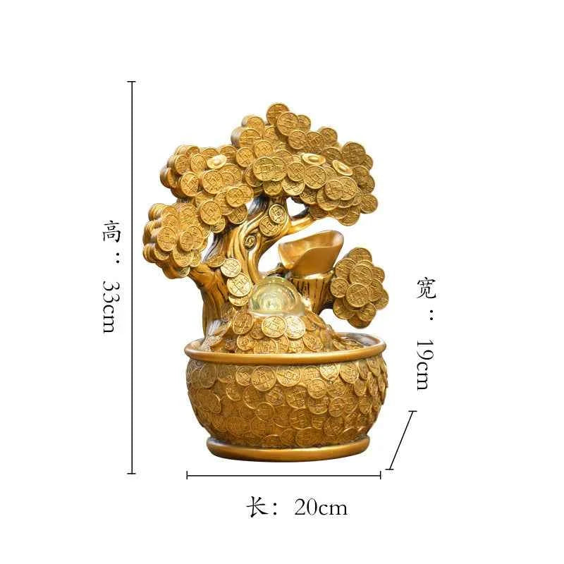 Feng Shui Water Flowing Desk Decoration Atmospheric Wealth-Making Office Bar Ornaments Opening Gifts Wheel for Home Decor