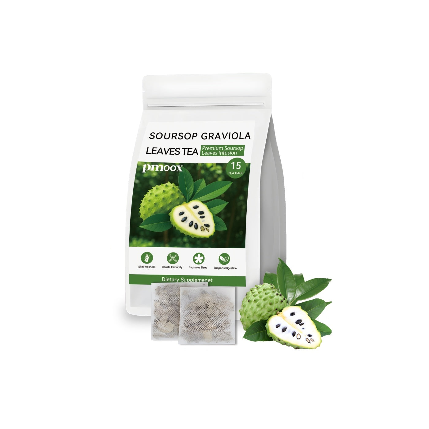 Soursop Graviola Tea - Wellness Herbal Infusion with 15 Bags of Annona Spinosa Leaf