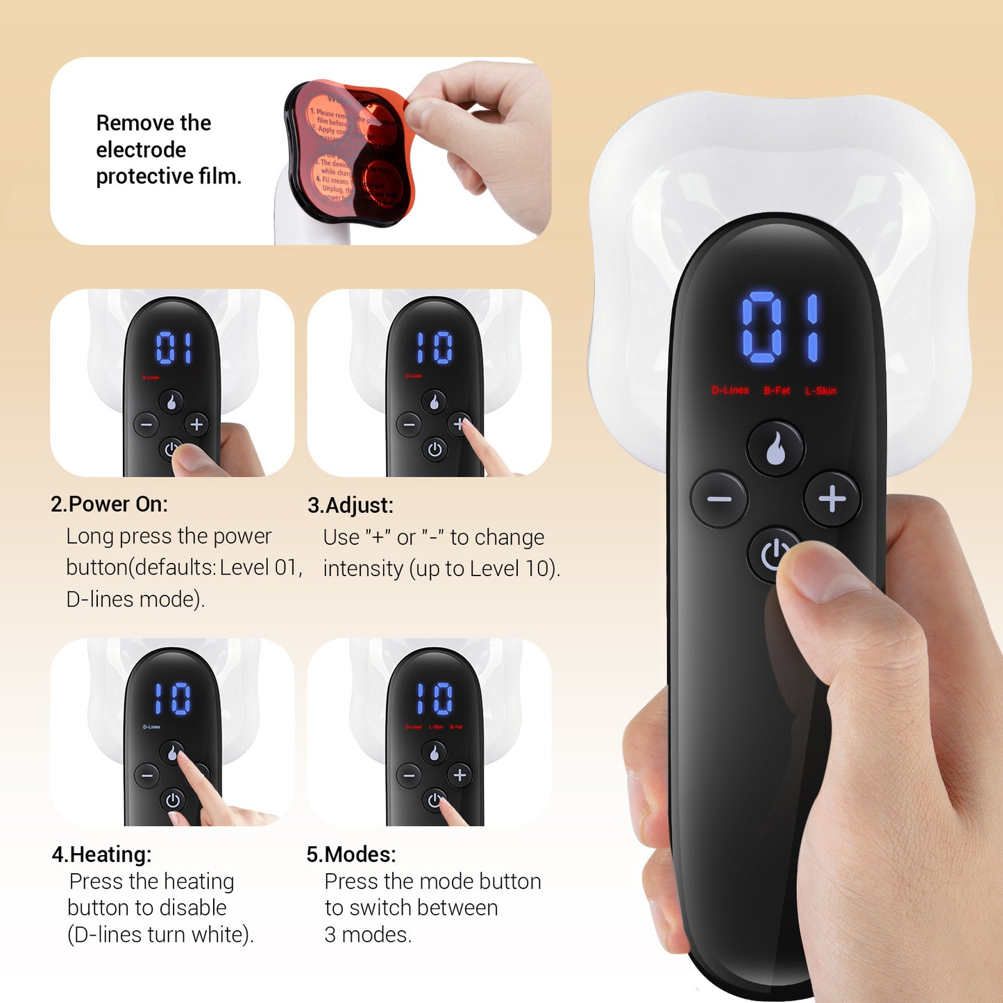 GlowSculpt Portable Body Contouring Device - Rechargeable, Cream-Compatible, Crash-Free Design