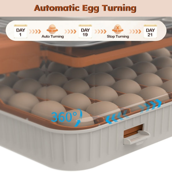 56 Egg Digital Incubator w/ Auto Turn, Humidity Control & Egg Candler View