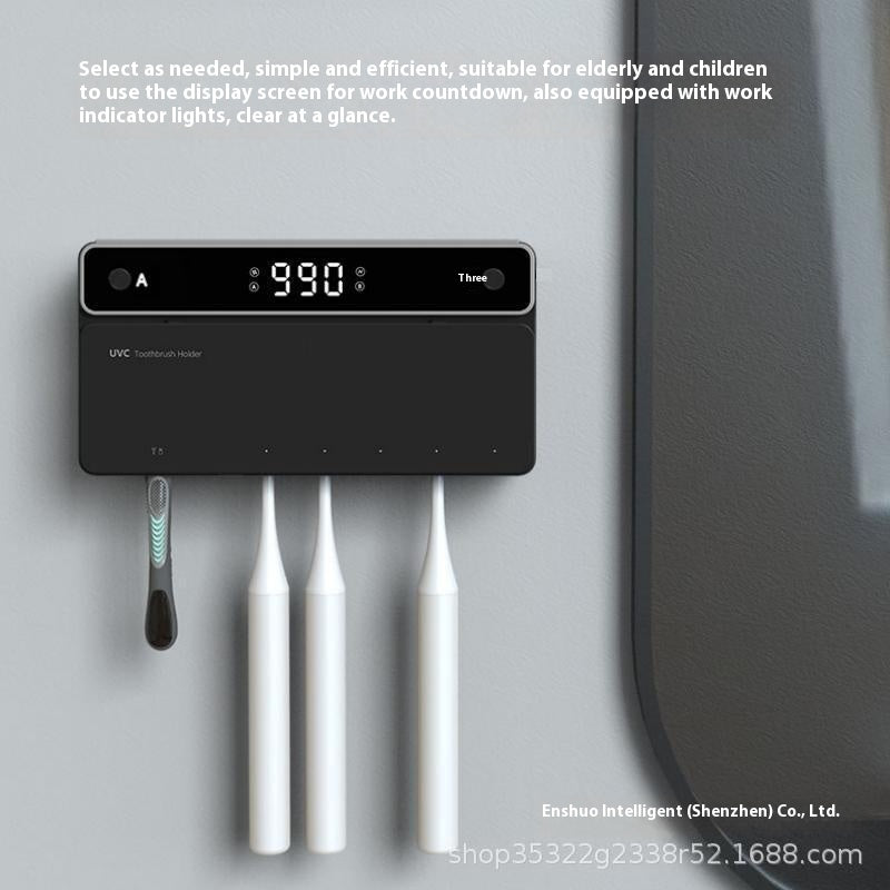 UV Toothbrush Sterilizer with Auto Drying – Wall-Mounted, USB Rechargeable, 99.99% Bacteria Elimination