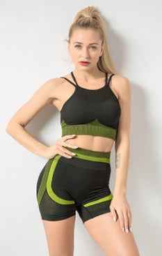 Women’s 2‑Piece Yoga Set – Seamless Sports Bra & High‑Waist Shorts/Gym Outfit