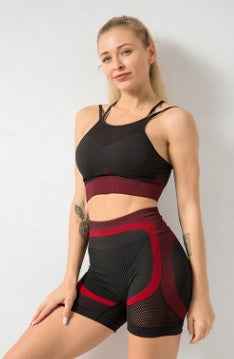 Women’s 2‑Piece Yoga Set – Seamless Sports Bra & High‑Waist Shorts/Gym Outfit