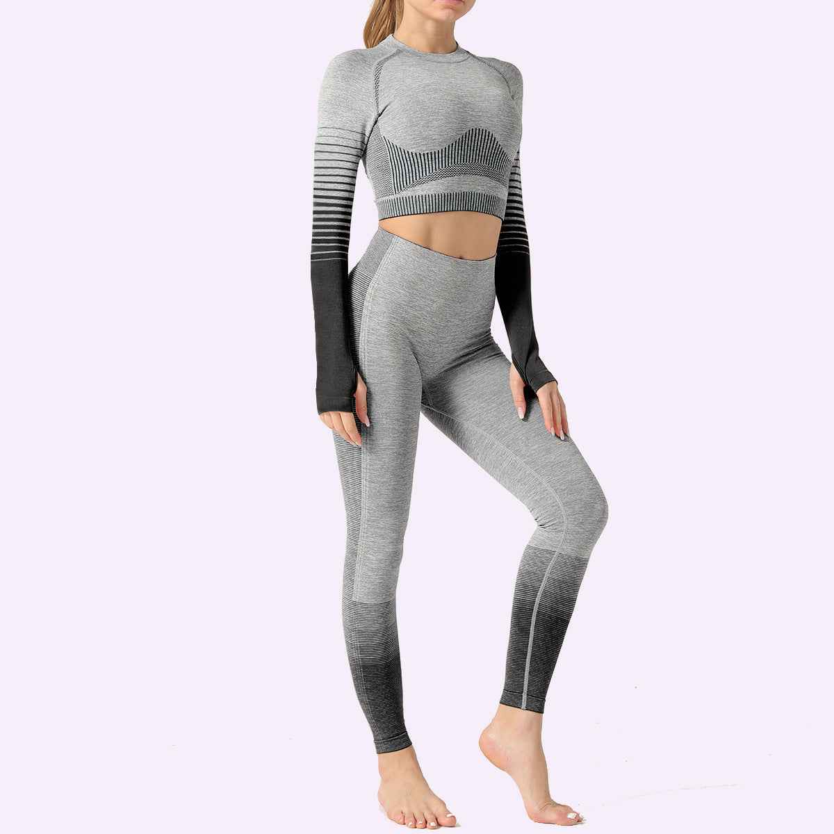 LANTECH Women’s Seamless Yoga Set – 2‑Piece Fitness Outfit with Sports Top & Leggings