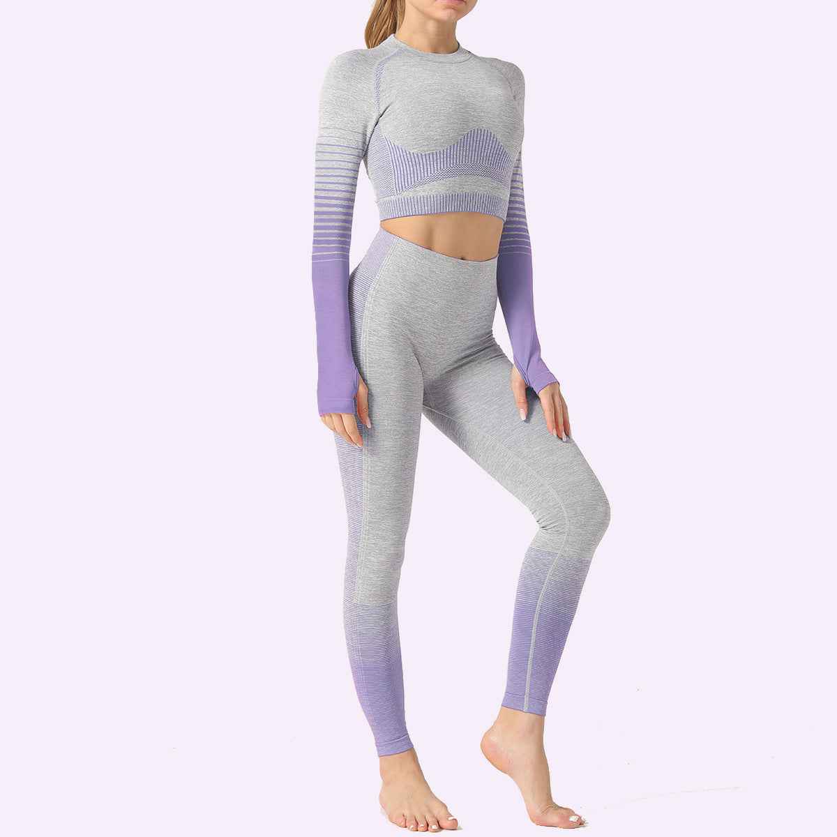 LANTECH Women’s Seamless Yoga Set – 2‑Piece Fitness Outfit with Sports Top & Leggings