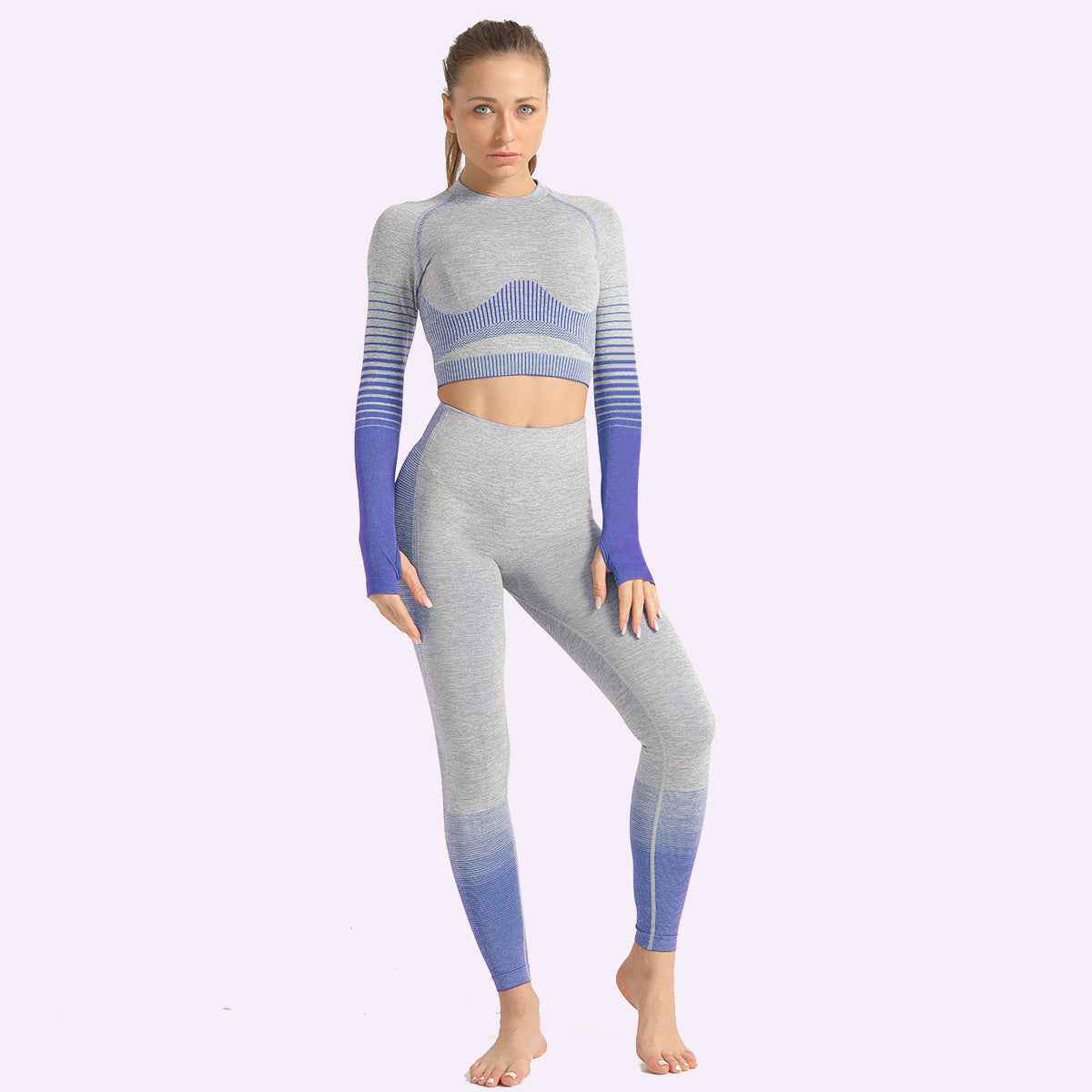 LANTECH Women’s Seamless Yoga Set – 2‑Piece Fitness Outfit with Sports Top & Leggings