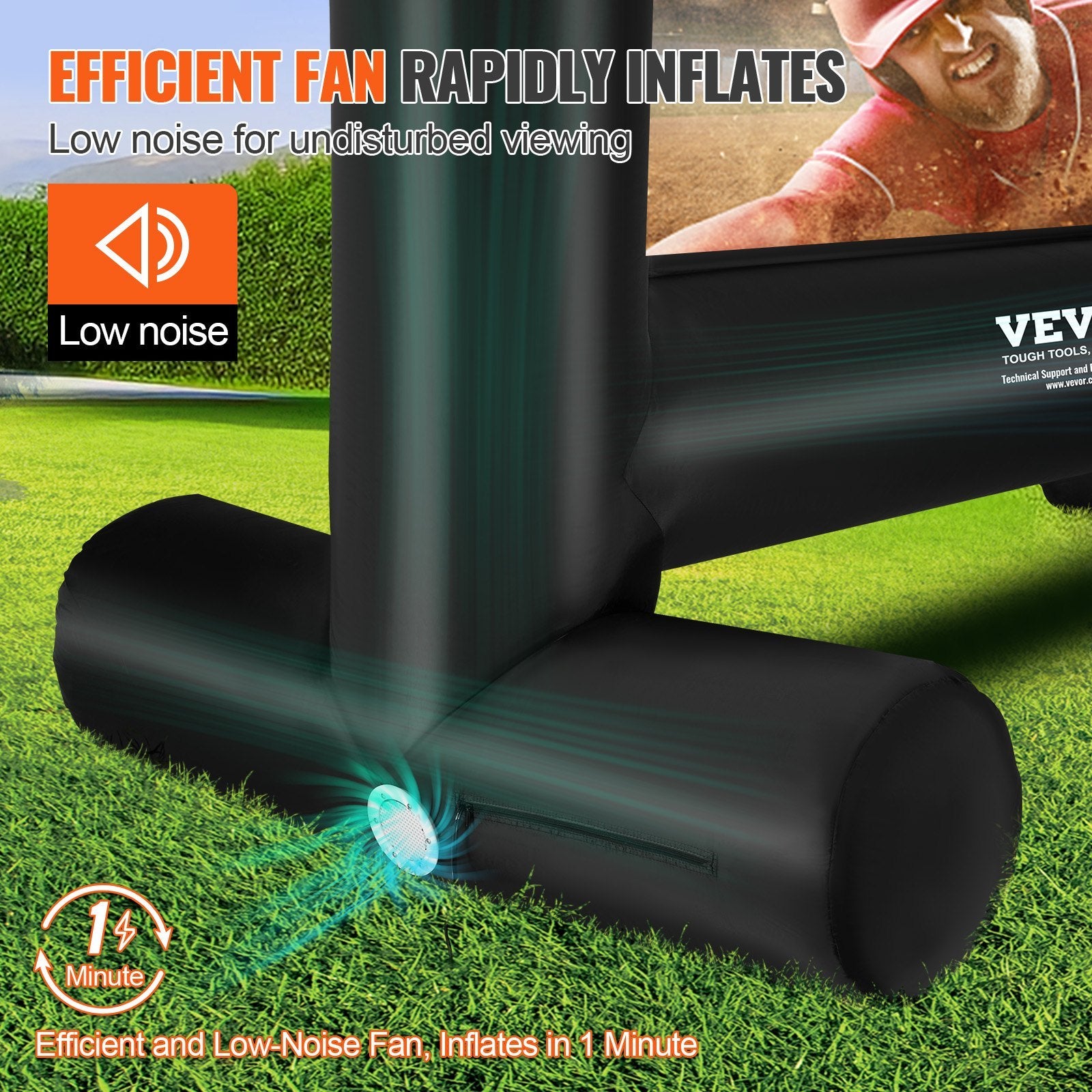 VEVOR 14FT Inflatable Movie Screen for Outdoor Projector with Blower and Carry Bag