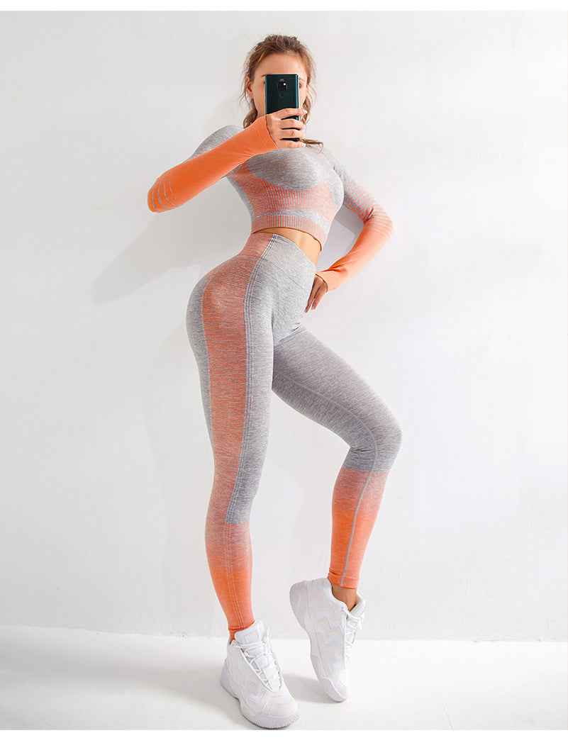 LANTECH Women’s Seamless Yoga Set – 2‑Piece Fitness Outfit with Sports Top & Leggings