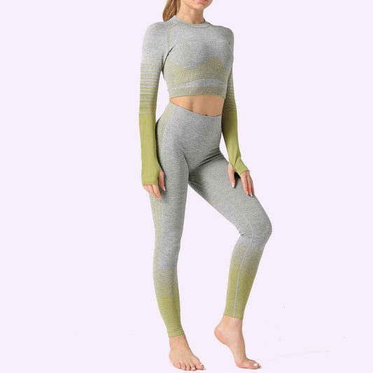 LANTECH Women’s Seamless Yoga Set – 2‑Piece Fitness Outfit with Sports Top & Leggings