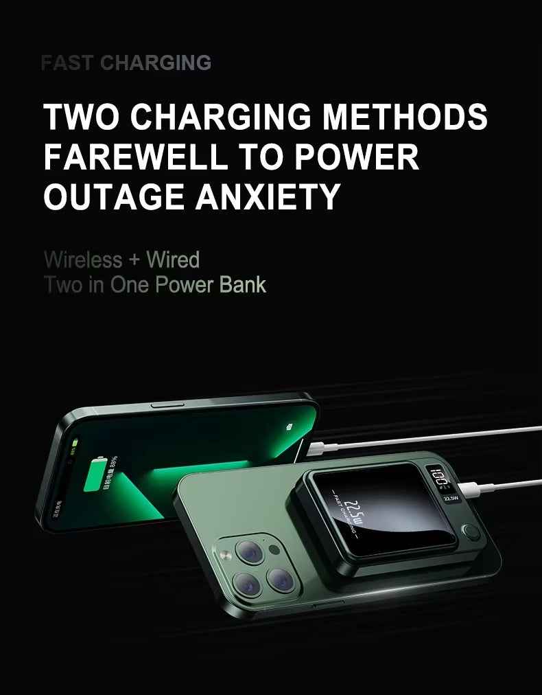 30000mAh Magnetic Power Bank with 22.5W Fast Charging & 15W Wireless Output