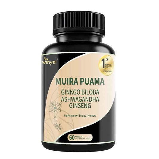 Herbal Energy & Wellness Blend – Muira Puama, Ginseng, Ashwagandha, Ginkgo & Tribulus  60 Capsules