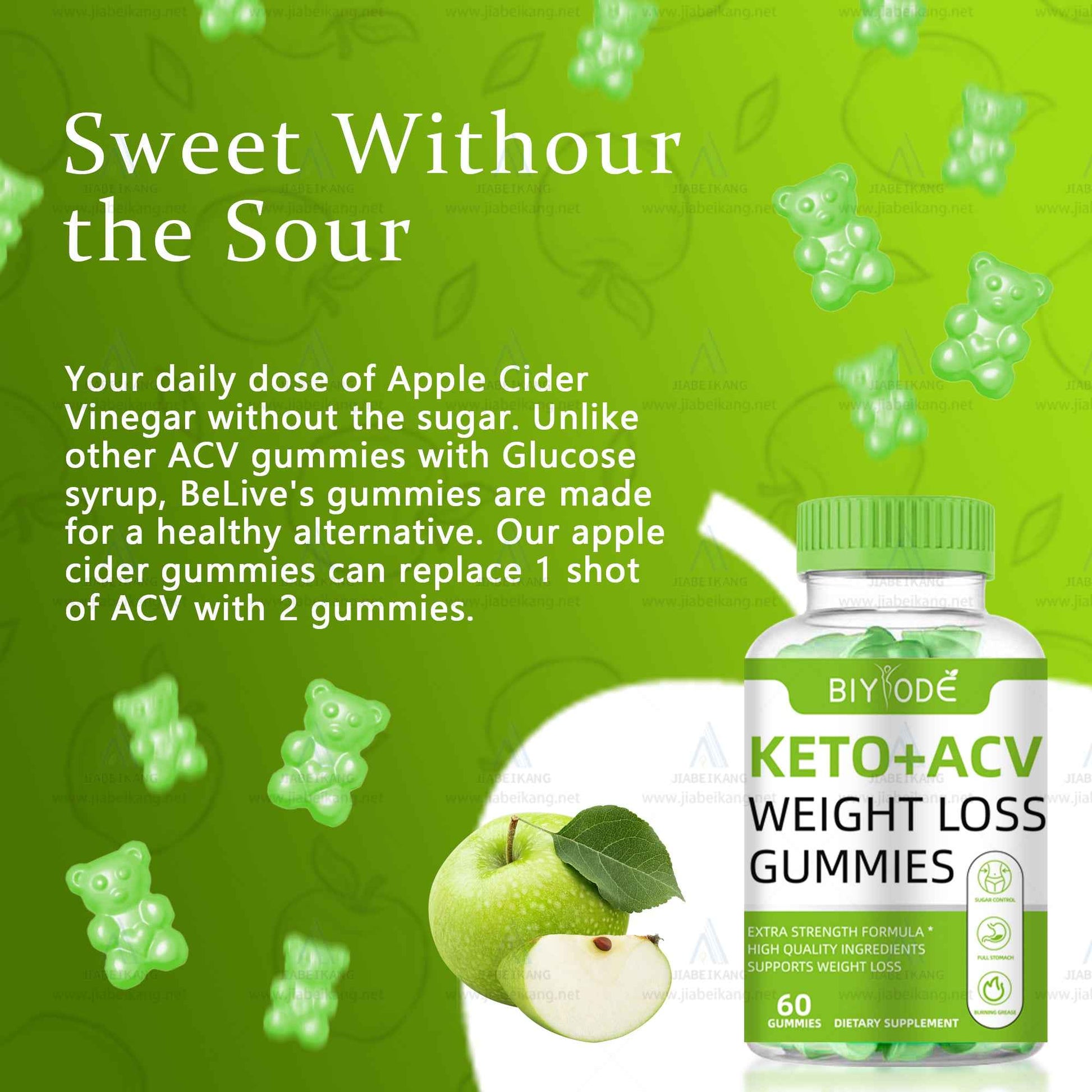 Keto + ACV Gummies for Adults Extra Strength Formula with 60 Gummies