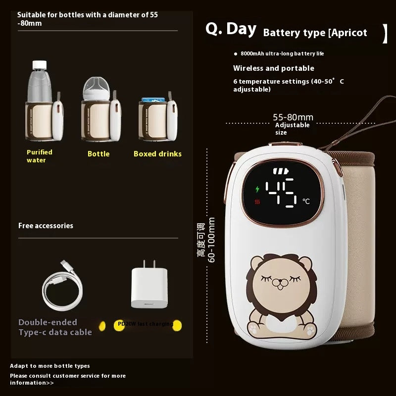 Universal Milk Mixer – Silicone Body, Rechargeable Q8 Apricot Design (5000mAh/8000mAh), 18W Power