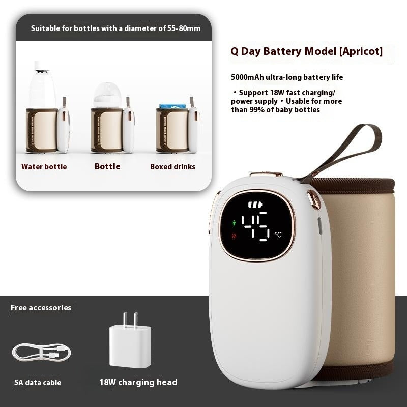 Universal Milk Mixer – Silicone Body, Rechargeable Q8 Apricot Design (5000mAh/8000mAh), 18W Power