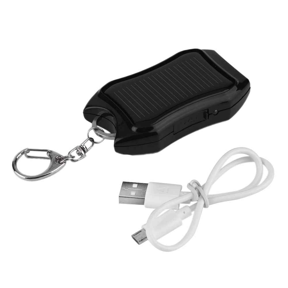 Mini Solar Emergency Charger with LED Light, 1200mAh Portable Power Bank