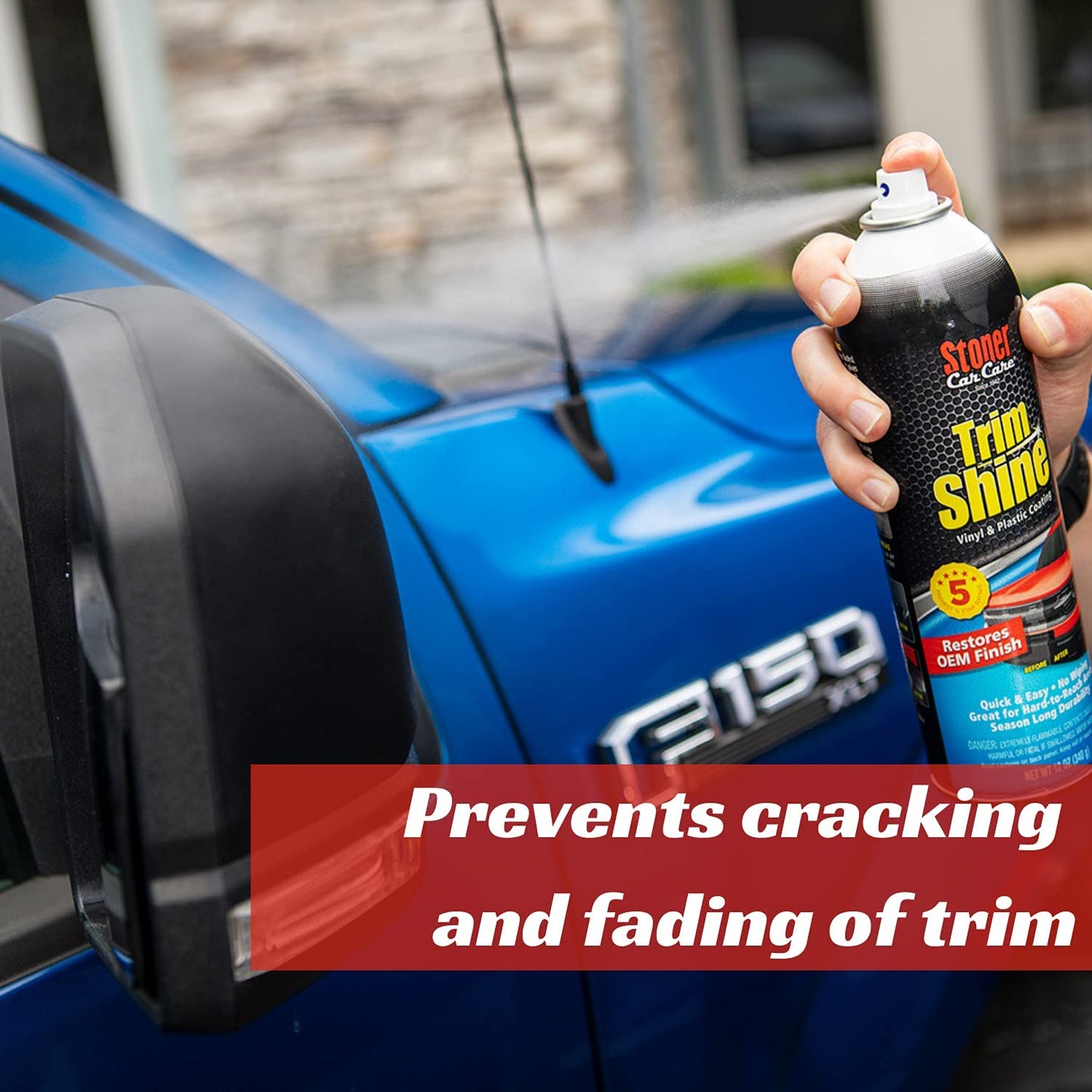 Trim Shine Vinyl & Plastic Protectant – Fast‑Drying No‑Sling Formula, 12oz (12‑Pack)