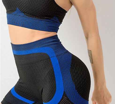 Women’s 2‑Piece Yoga Set – Seamless Sports Bra & High‑Waist Shorts/Gym Outfit