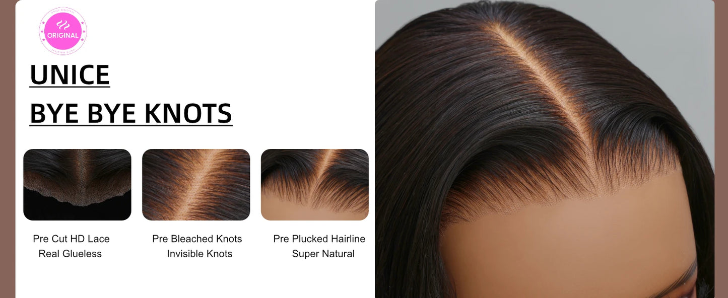 UNICE Water Wave Human Hair Wig Pre‑Cut Pre‑Plucked Glueless 7×5 & 13×4 Lace