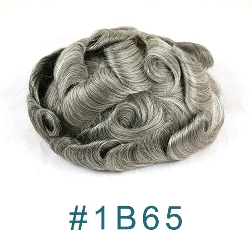 Super Natural Hairline 0.02mm Ultra‑Thin Skin V‑Loop Men’s Toupee 1B20/520