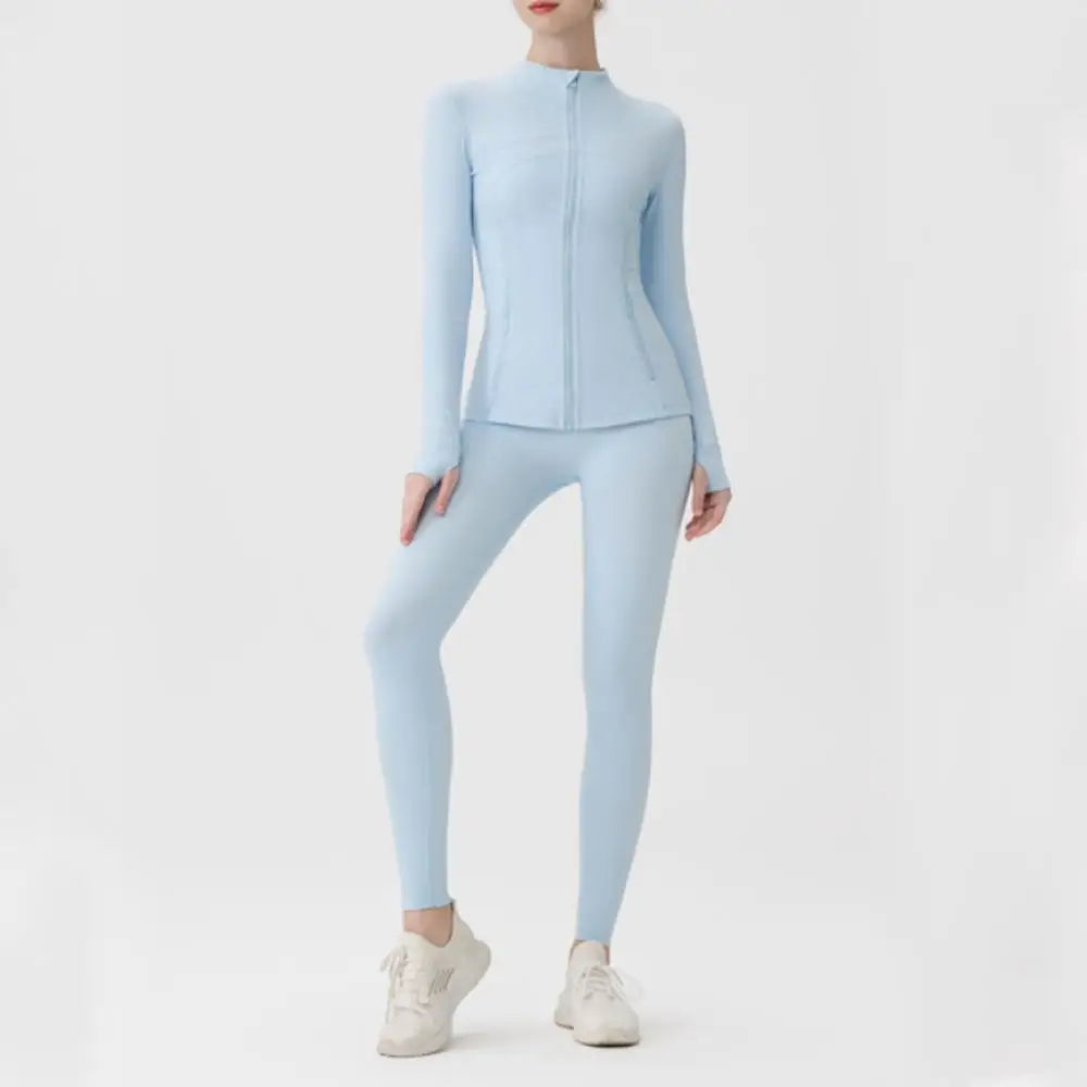 Slimming Women’s Yoga Set with Fitness Jacket and Pants 2‑Piece Outfit