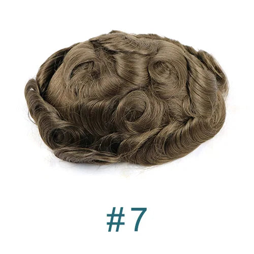 Super Natural Hairline 0.02mm Ultra‑Thin Skin V‑Loop Men’s Toupee 1B20/520