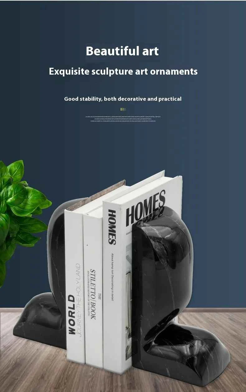 Creative Culture Resin Bookends Unique Art Deco Design for Home Office Living Room Triangle Bookend Decorations Enhance Study