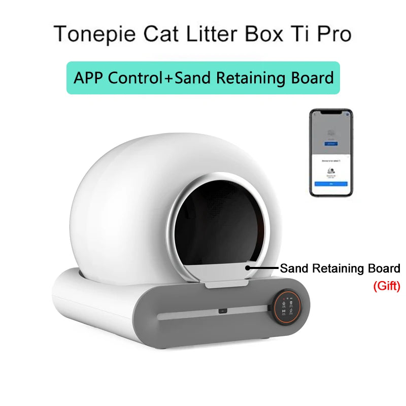 Ti Pro Smart Self-Cleaning Cat Litter Box – Enclosed, Odor-Controlled, 65L Capacity