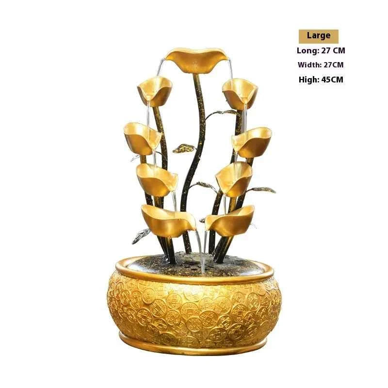 Feng Shui Water Flowing Desk Decoration Atmospheric Wealth-Making Office Bar Ornaments Opening Gifts Wheel for Home Decor