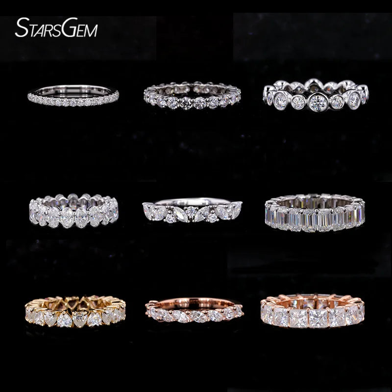 Starsgem Custom Diamond Tennis Band - Pure Diamond Eternity Jewelry Wedding Ring in 14K Solid Gold