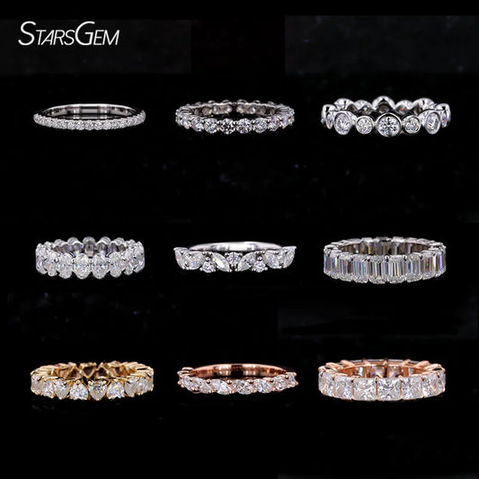 Starsgem Custom Diamond Tennis Band - Pure Diamond Eternity Jewelry Wedding Ring in 14K Solid Gold