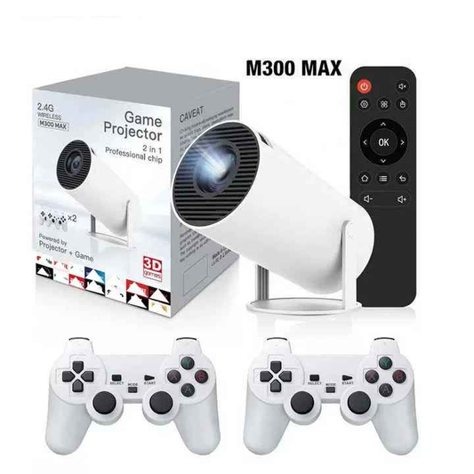 M300 Max Gaming Projector - 2-in-1 Joystick, 64GB, WiFi, 1080P, Android 11