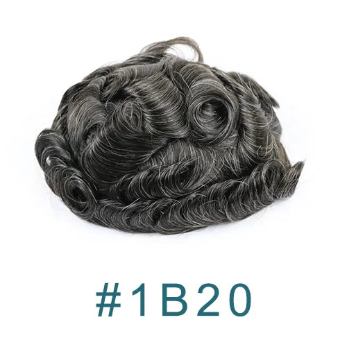Super Natural Hairline 0.02mm Ultra‑Thin Skin V‑Loop Men’s Toupee 1B20/520