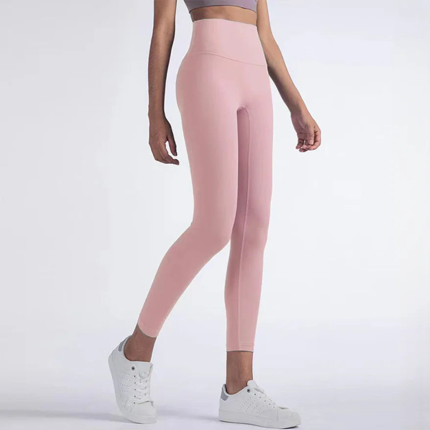 High Waist Women’s Solid Full Length Breathable Spandex Nylon Pants