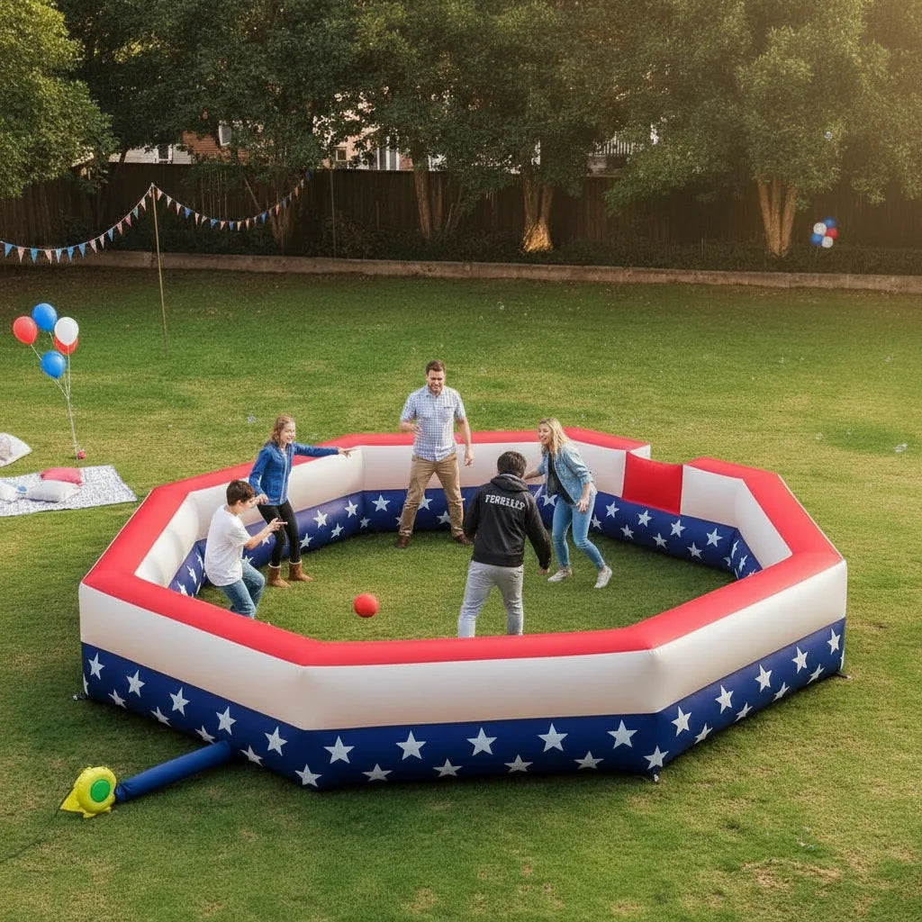 15FT Inflatable Gaga Ball Pit – Durable Oxford Fabric, 5–6 Player Capacity