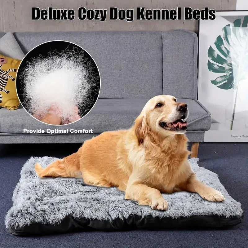Luxury Dog Bed - Cozy Washable Anti-Slip Plush Sleeping Mats for Small and Large Dogs