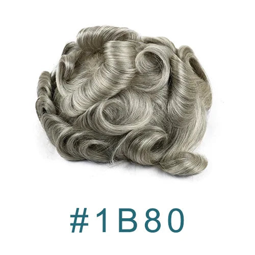 Super Natural Hairline 0.02mm Ultra‑Thin Skin V‑Loop Men’s Toupee 1B20/520