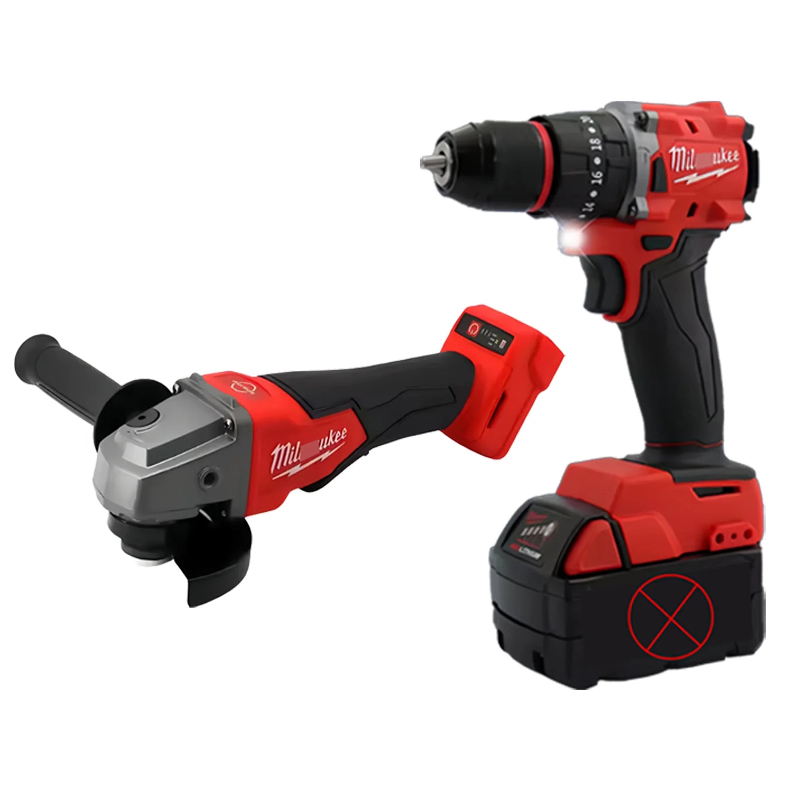 18V Red Cordless Tool Kit with Impact Wrench & 3-in-1 Drill