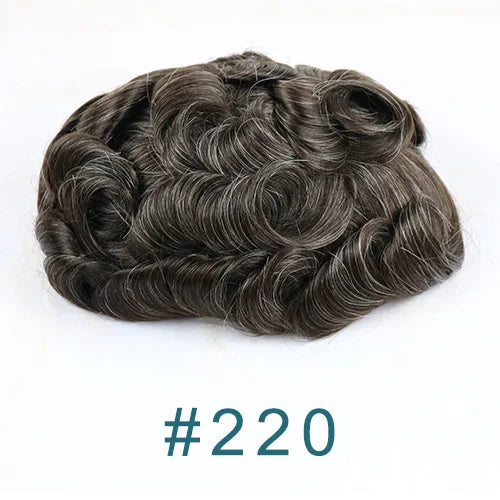 Super Natural Hairline 0.02mm Ultra‑Thin Skin V‑Loop Men’s Toupee 1B20/520