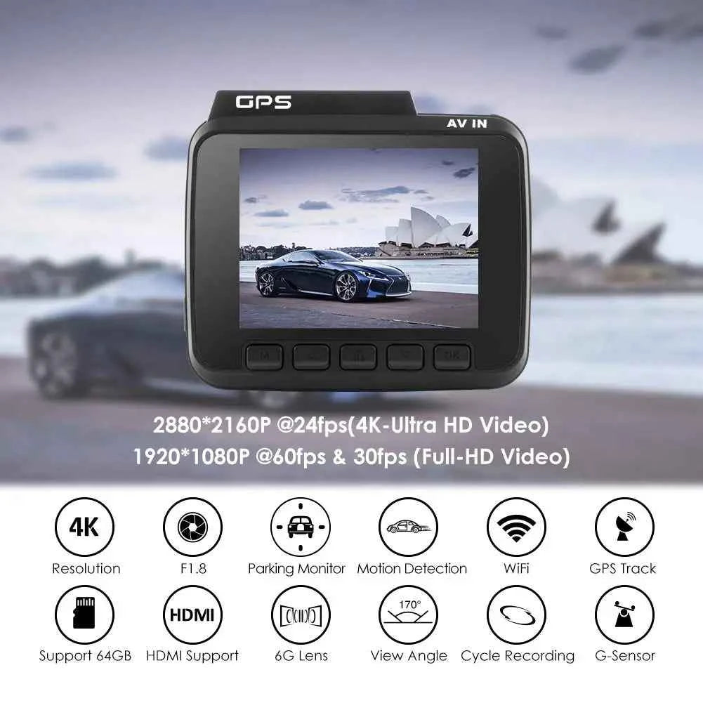 AZDOME GS63H PRO ADAS Dash Cam – 2160P/1080P, 2.4" LCD, Night Vision, WiFi, 12–24V
