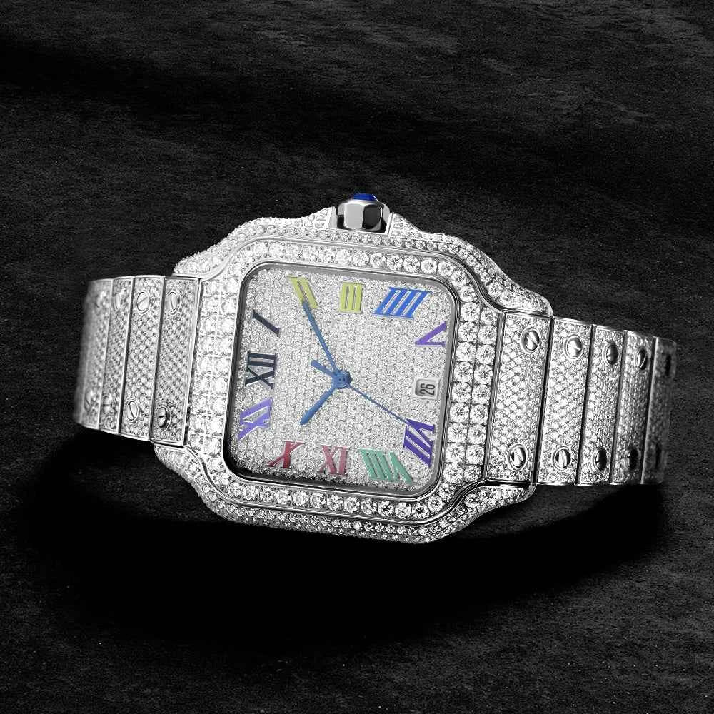 New Stylish Hip Hop Iced Out Diamond Jewelry Watches Automatic D Color VVS Moissanite Watch Past Diamond Tester