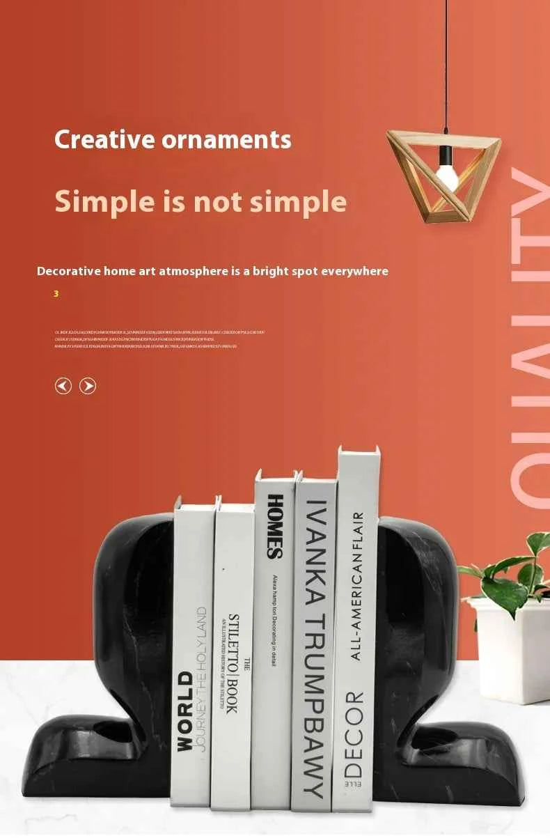 Creative Culture Resin Bookends Unique Art Deco Design for Home Office Living Room Triangle Bookend Decorations Enhance Study