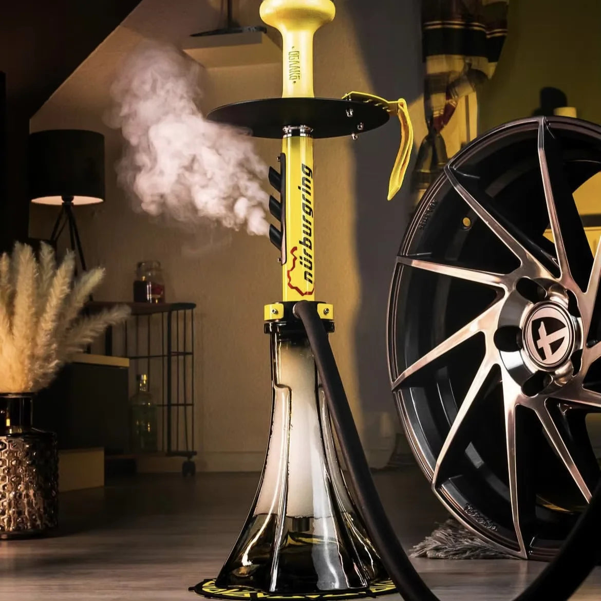 Abawu Egyptian Zinc Hookah – Luxury Mirror Finish, 1 Hose, Gift Box, Zinc Alloy + Glass
