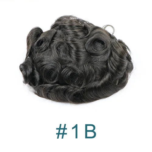 Super Natural Hairline 0.02mm Ultra‑Thin Skin V‑Loop Men’s Toupee 1B20/520