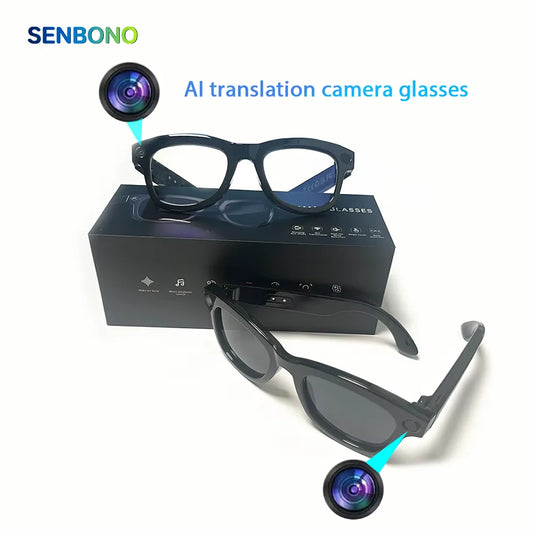 SENBONO L801 Outdoor Smart Glasses, Large Battery, WIFI Video Recording, AI Voice Assistant, Smart Glasses Camera