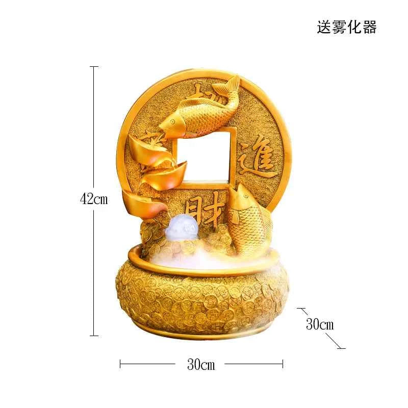 Feng Shui Water Flowing Desk Decoration Atmospheric Wealth-Making Office Bar Ornaments Opening Gifts Wheel for Home Decor