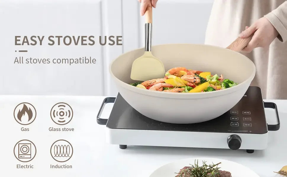 Rofee 12-Piece Modern Luxury Cookware Set – Non-Stick, Induction Compatible