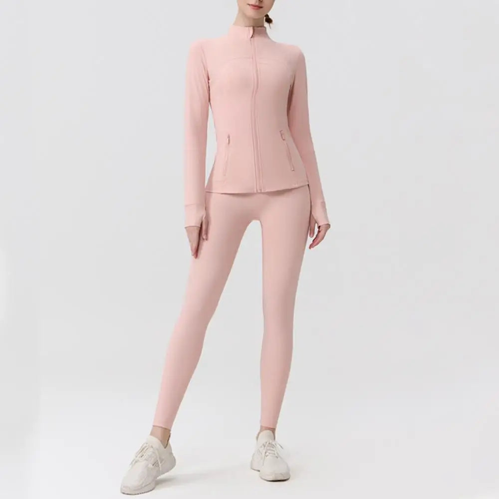 Women’s Yoga Jacket and Pants Set Slimming 2‑Piece Running Sportswear